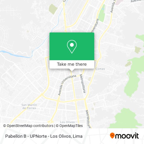 Pabellón B - UPNorte - Los Olivos map