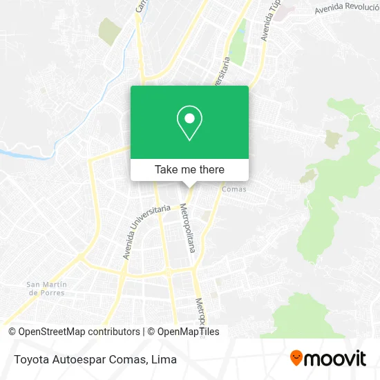Toyota Autoespar Comas map