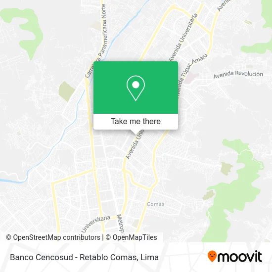 Banco Cencosud - Retablo Comas map