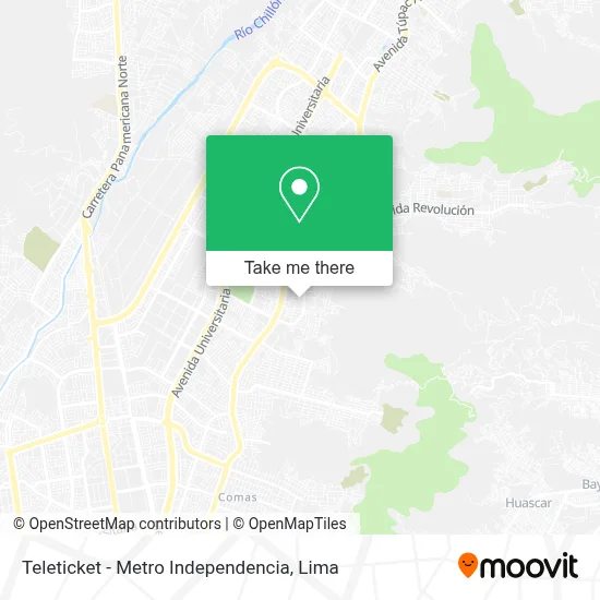 Teleticket - Metro Independencia map