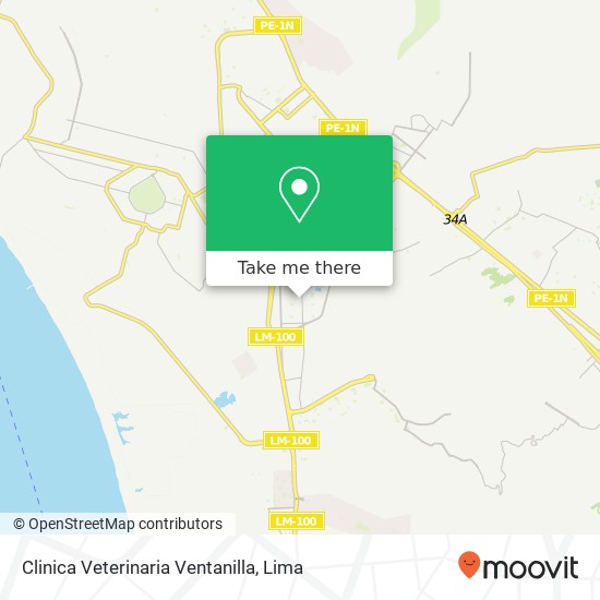 Mapa de Clinica Veterinaria Ventanilla