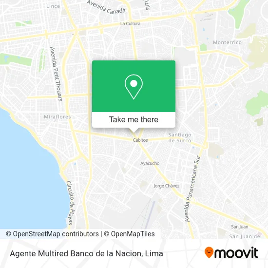 Agente Multired Banco de la Nacion map