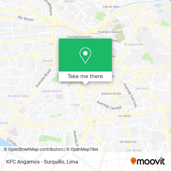 KFC Angamos - Surquillo map