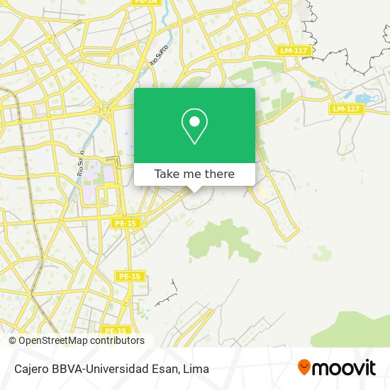 Cajero BBVA-Universidad Esan map