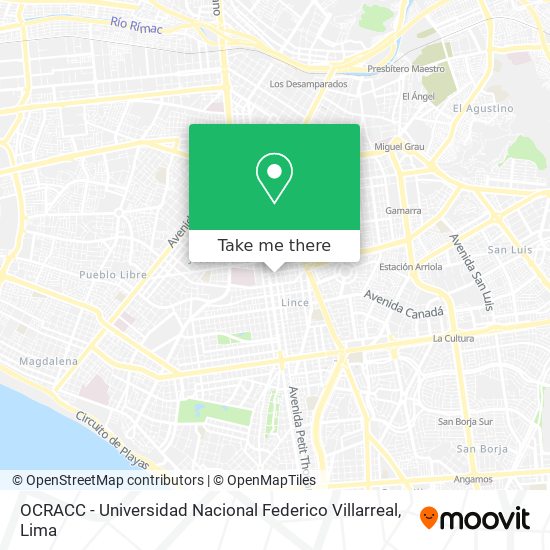 Mapa de OCRACC - Universidad Nacional Federico Villarreal