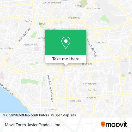 Movil Tours Javier Prado map