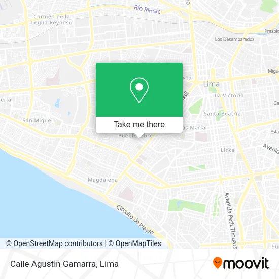 Calle Agustin Gamarra map