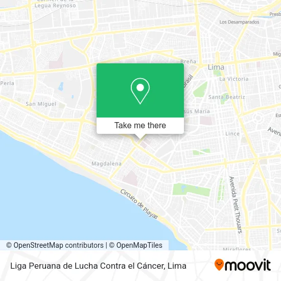 Mapa de Liga Peruana de Lucha Contra el Cáncer