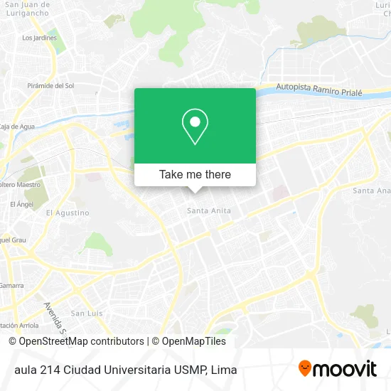 Mapa de aula 214 Ciudad Universitaria USMP
