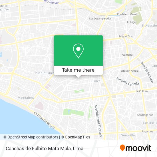 Canchas de Fulbito Mata Mula map