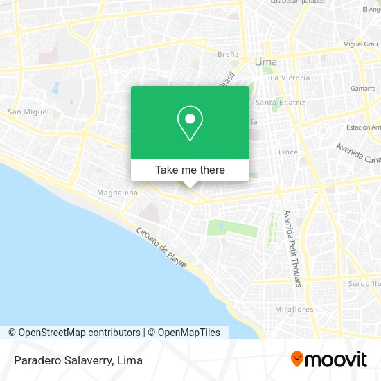 Paradero Salaverry map