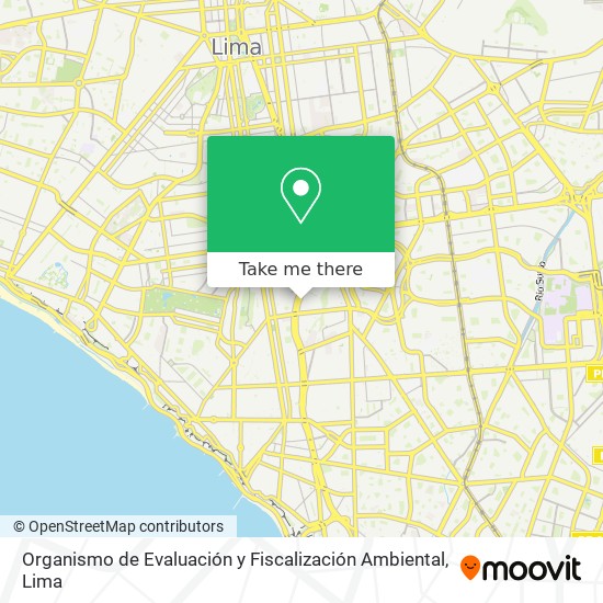 Organismo de Evaluación y Fiscalización Ambiental map