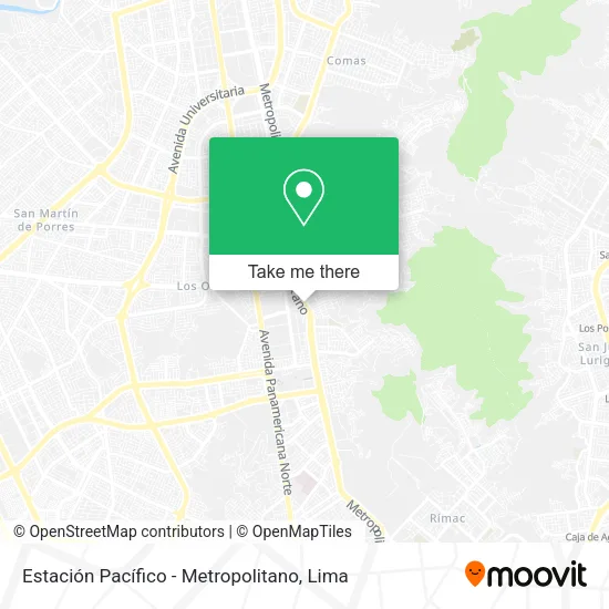 Mapa de Estación Pacífico - Metropolitano