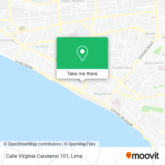 Mapa de Calle Virginia Candamo 101