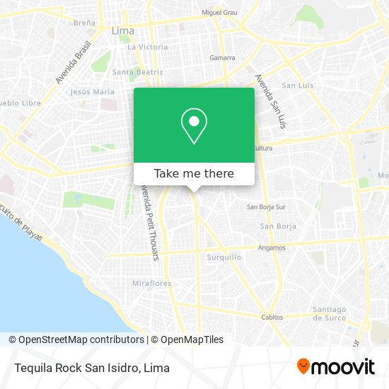 Tequila Rock San Isidro map
