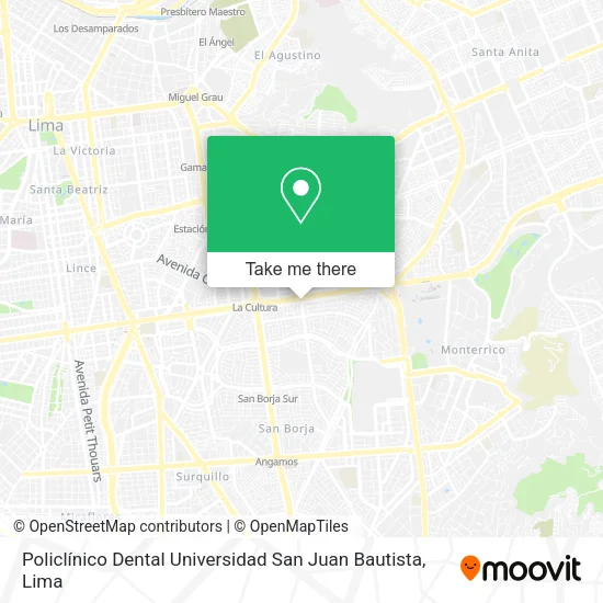 Mapa de Policlínico Dental Universidad San Juan Bautista