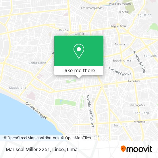 Mariscal Miller 2251, Lince. map