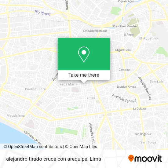 Mapa de alejandro tirado cruce con arequipa