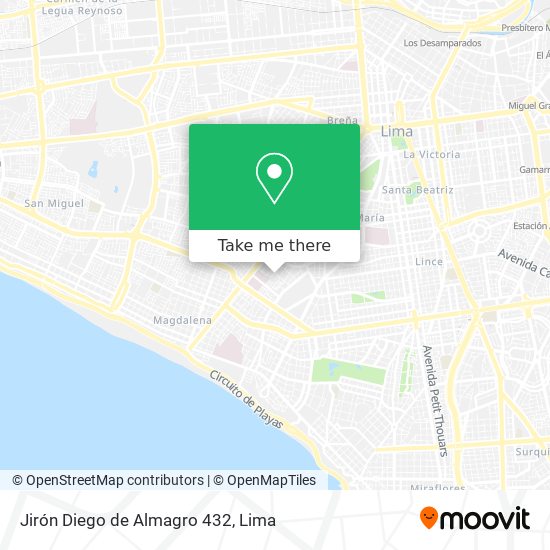 Mapa de Jirón Diego de Almagro 432