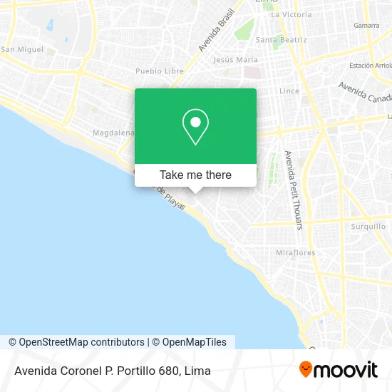 Mapa de Avenida Coronel P. Portillo 680