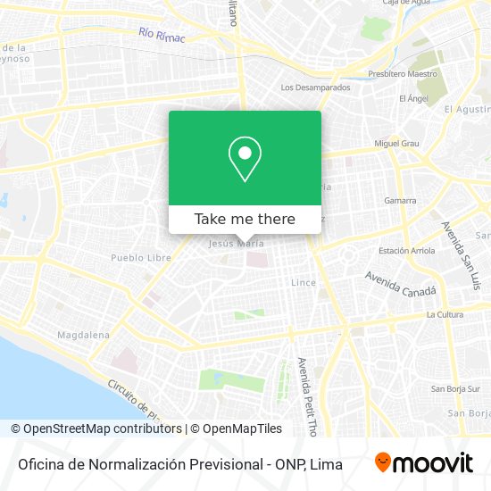 Oficina de Normalización Previsional - ONP map