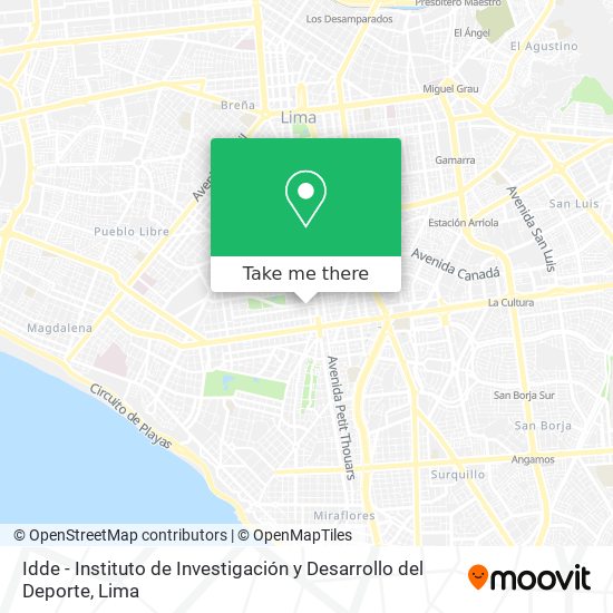 Idde - Instituto de Investigación y Desarrollo del Deporte map