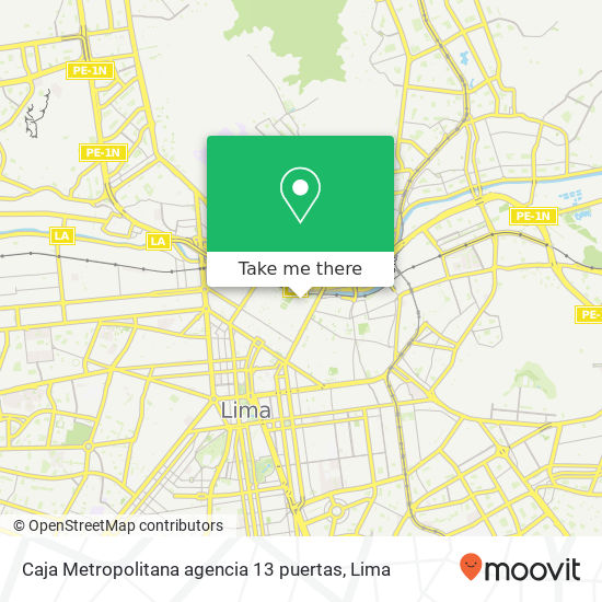 Caja Metropolitana agencia 13 puertas map