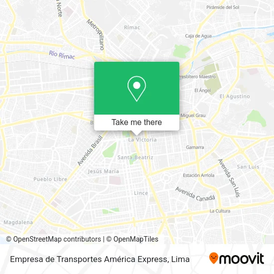 Mapa de Empresa de Transportes América Express
