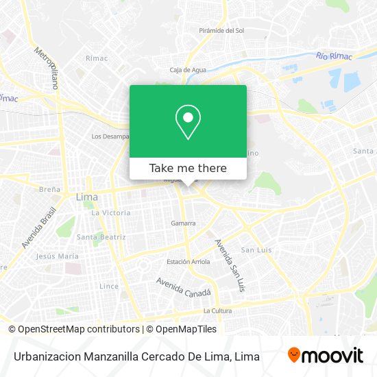 Urbanizacion Manzanilla Cercado De Lima map