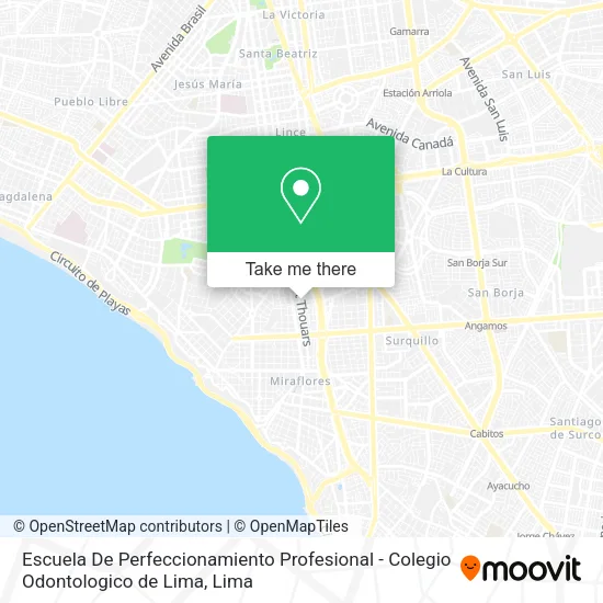 Mapa de Escuela De Perfeccionamiento Profesional - Colegio Odontologico de Lima