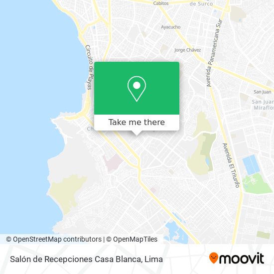 Mapa de Salón de Recepciones Casa Blanca