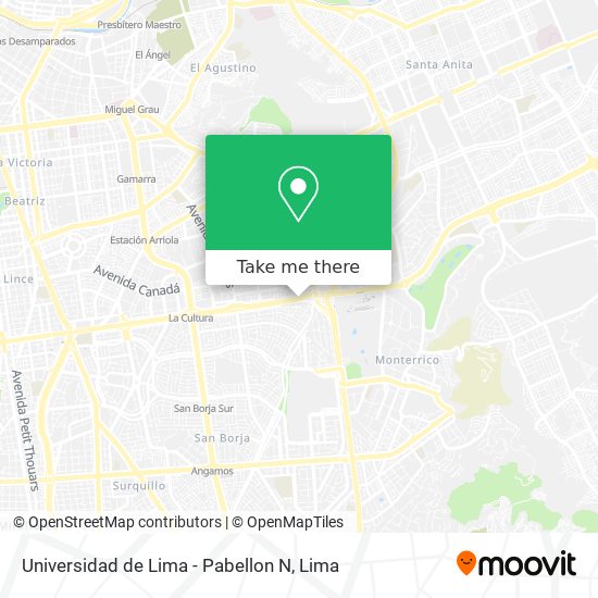 Universidad de Lima - Pabellon N map