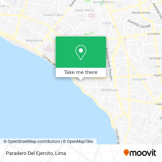 Paradero Del Ejercito map