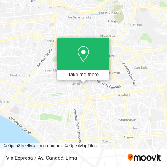 Mapa de Vía Expresa / Av. Canadá
