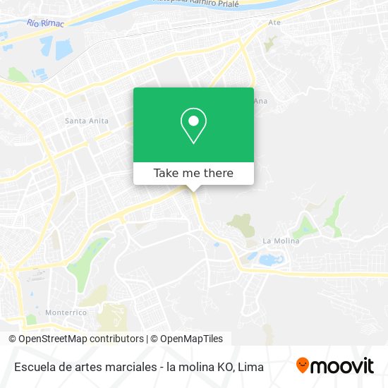 Escuela de artes marciales - la molina KO map