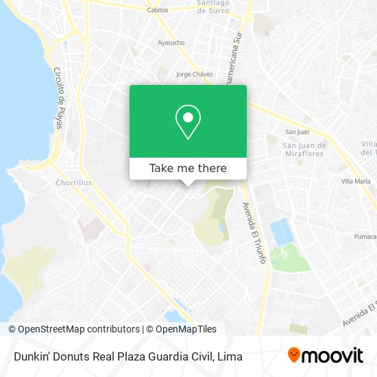 Dunkin' Donuts Real Plaza Guardia Civil map