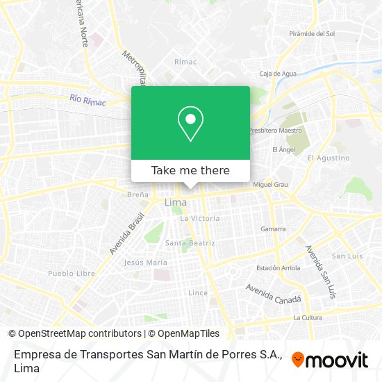 Empresa de Transportes San Martín de Porres S.A. map