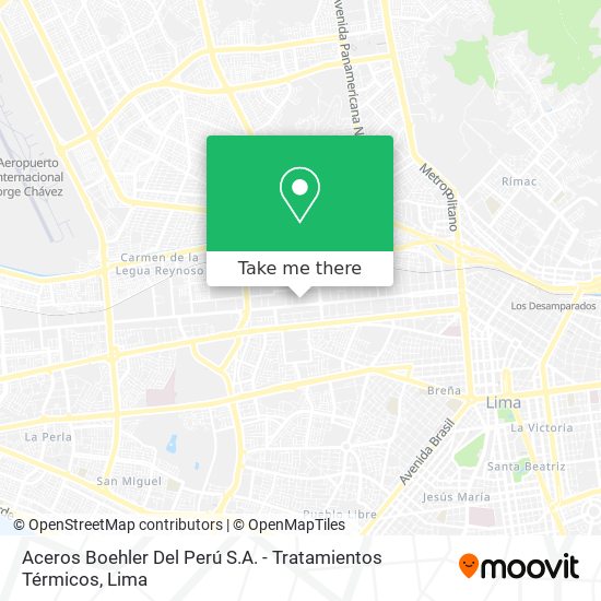 Mapa de Aceros Boehler Del Perú S.A. - Tratamientos Térmicos