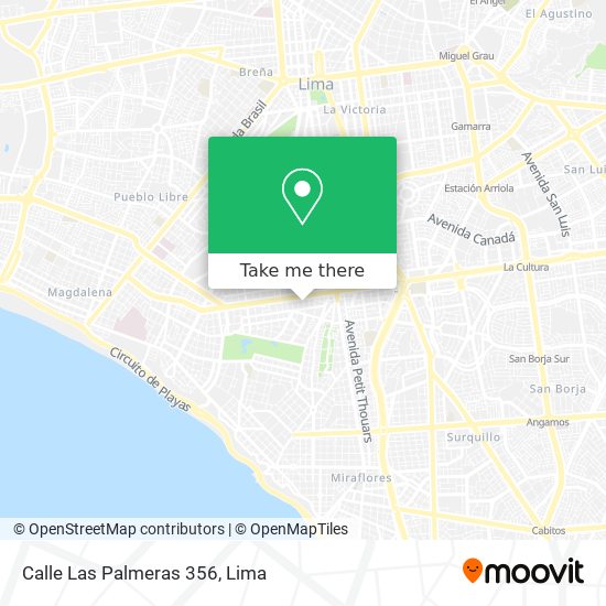 Mapa de Calle Las Palmeras 356