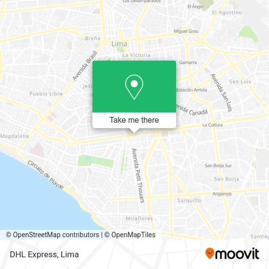 Mapa de DHL Express