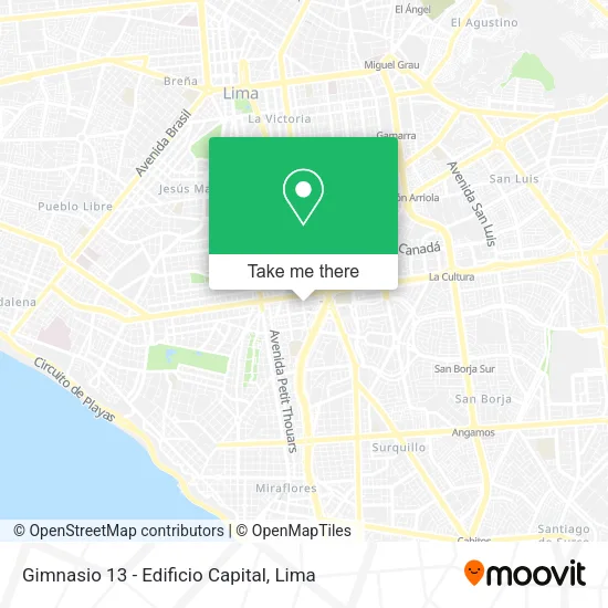 Mapa de Gimnasio 13 - Edificio Capital