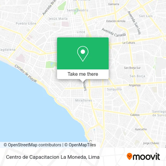 Mapa de Centro de Capacitacion La Moneda