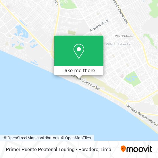 Primer Puente Peatonal Touring - Paradero map