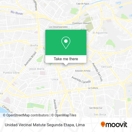 Mapa de Unidad Vecinal Matute Segunda Etapa
