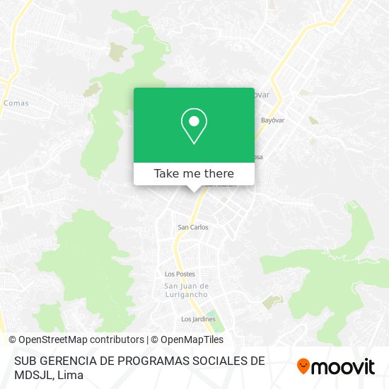 SUB GERENCIA DE PROGRAMAS SOCIALES DE MDSJL map