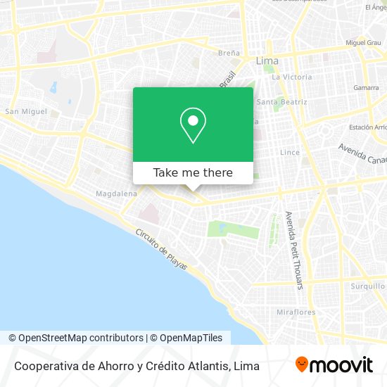 Cooperativa de Ahorro y Crédito Atlantis map