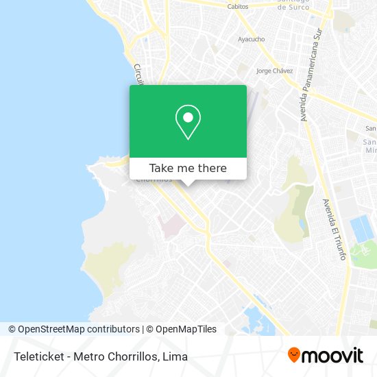 Mapa de Teleticket - Metro Chorrillos