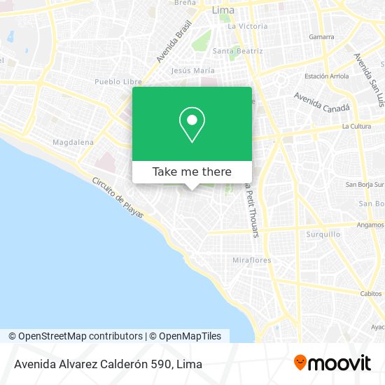 Mapa de Avenida Alvarez Calderón 590