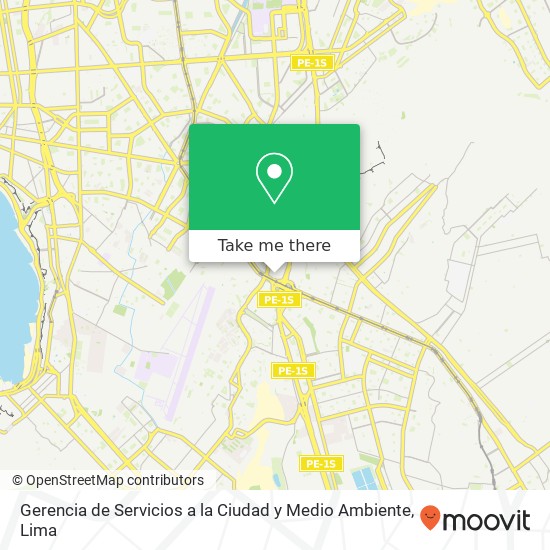 Gerencia de Servicios a la Ciudad y Medio Ambiente map