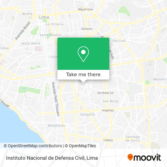 Instituto Nacional de Defensa Civil map